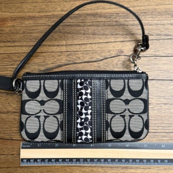 COACH Signature Canvas Wristlet Clutch - Picture 9 of 15